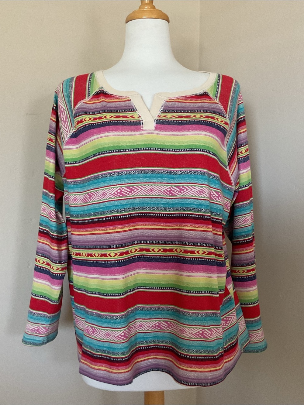 Chaps Sport Women's Knit Top Aztec Size 2X